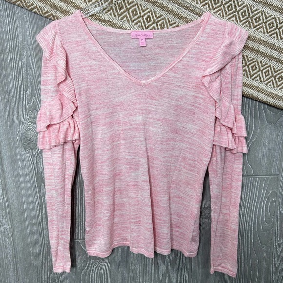 Lilly Pulitzer Fresca Sweater in Coral Reef Tint Space Dye Size Medium - Picture 1 of 10